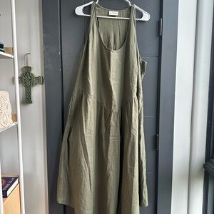 Urban threads olive Green Sleeveless Dress